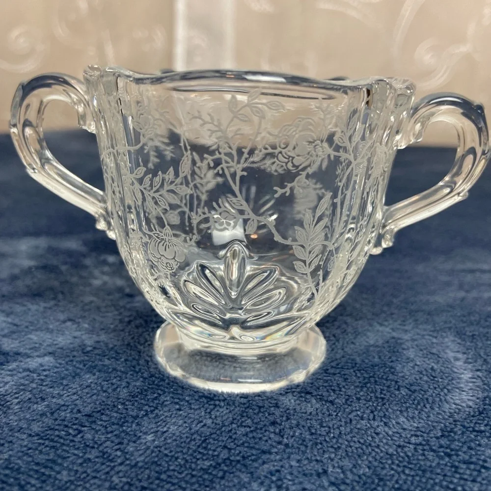 Vintage Fostoria Etched Small Glass Dish